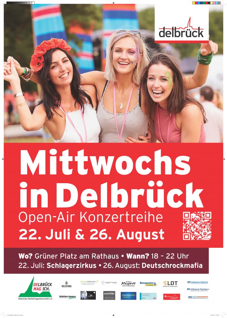 Live-Musik unter freiem Himmel: Sommerfestival „Mittwochs in Delbrück“ startet am 22. Juli